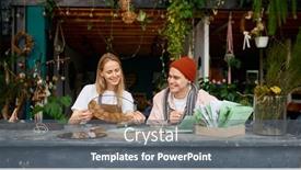  Presentation with craft - Slide set featuring young-people-decorators-working background and a  colored foreground