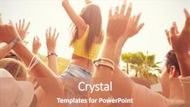  Presentation with outdoor festival - PPT layouts with young people enjoying outdoor music background and a coral colored foreground