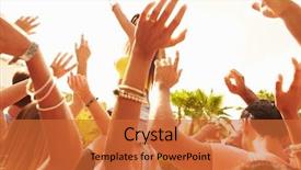  Presentation with people enjoying - PPT theme featuring young people enjoying outdoor music background and a red colored foreground