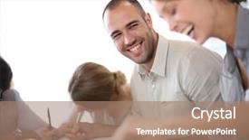  Presentation with young people diversity - Audience pleasing slides consisting of young people filling admission form backdrop and a coral colored foreground