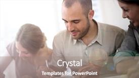  Presentation with young business people - Presentation theme with young people filling admission form background and a gray colored foreground