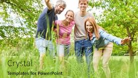  Presentation with nature - Slides with young-people-go background and a yellow colored foreground