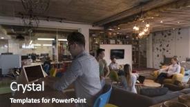  Presentation with team group - Audience pleasing slides consisting of young people group in modern office have team meeting and brainstorming while working on laptop and drinking coffee backdrop and a tawny brown colored foreground