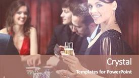  Presentation with casino - Theme consisting of young people have a good time in casino background and a coral colored foreground