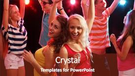  Presentation with young people diversity - Slides enhanced with young people having fun dancing background and a tawny brown colored foreground