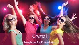  Presentation with dancing - PPT theme having young people having fun dancing background and a violet colored foreground