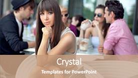  Presentation with lunch - Cool new theme with young people having lunch break backdrop and a coral colored foreground