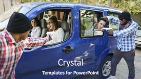  Presentation with young people diversity - PPT theme having young people in a car background and a ocean colored foreground