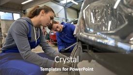  Presentation with car industry - PPT layouts consisting of young-people-in-car-industry background and a gray colored foreground