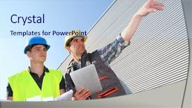  Presentation with safety training - Amazing PPT theme having young people in professional training backdrop and a light blue colored foreground