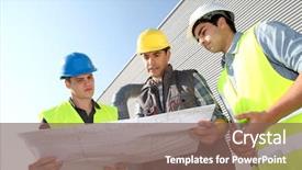  Presentation with safety training - PPT layouts consisting of young people in professional training background and a violet colored foreground