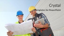  Presentation with safety training - Cool new PPT theme with young people in professional training backdrop and a light gray colored foreground