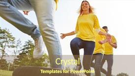  Presentation with teambuilding - Slide set with young people in teambuilding workshop background and a tawny brown colored foreground