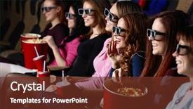  Presentation with young people in the club - Presentation theme consisting of beautiful cosmetologist in cosmetology cabinet background and a sky blue colored foreground