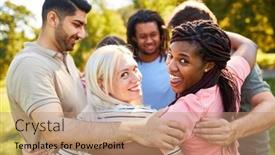  Presentation with diverse people - PPT theme enhanced with young-people-in-the-diverse background and a  colored foreground