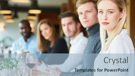  Presentation with addiction - Beautiful presentation theme featuring young-people-in-the-restaurant backdrop and a light blue colored foreground