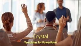  Presentation with conference - Presentation design with young-people-learning-at-presentation background and a tawny brown colored foreground