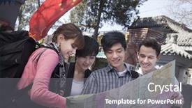  Presentation with young people in the club - Presentation theme featuring books picking a mobile phone background and a gray colored foreground.