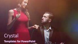  Presentation with poker - Theme enhanced with young people playing poker at the table background and a tawny brown colored foreground