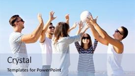  Presentation with young people diversity - Slides consisting of young people playing with ball background and a light blue colored foreground