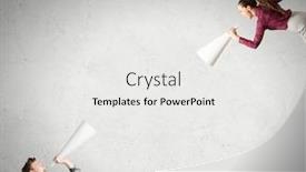  Presentation with trumpet - Presentation theme enhanced with young-people-screaming-at-each background and a white colored foreground