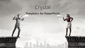  Presentation with paper - Slide set consisting of young-people-screaming-at-each background and a light gray colored foreground