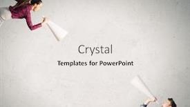  Presentation with trumpet - Slide deck consisting of young-people-screaming-at-each background and a sky blue colored foreground