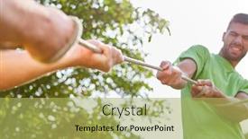  Presentation with sports event - PPT theme having young-people-train-strength background and a yellow colored foreground