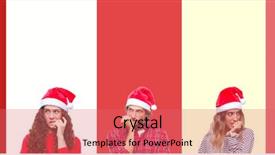  Presentation with people collage - Slides consisting of young people wearing chrismast background and a coral colored foreground