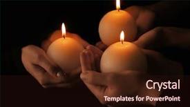  Presentation with book burning candles and purple - Audience pleasing slide deck consisting of young people with burning candles backdrop and a wine colored foreground