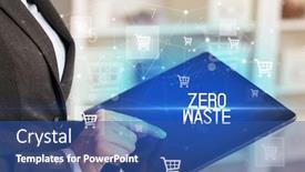  Presentation with online shopping - Amazing PPT theme having young-person-makes-a-purchase backdrop and a ocean colored foreground