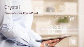  Presentation with application - Cool new slides with young-person-makes-a-purchase backdrop and a lemonade colored foreground