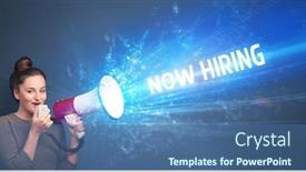  Presentation with now - Colorful theme enhanced with young-person-shouting-in-loudspeaker backdrop and a ocean colored foreground