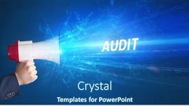  Presentation with audit - Theme enhanced with young-person-shouting-in-loudspeaker background and a ocean colored foreground