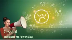  Presentation with healthy eating - Cool new presentation with young-person-shouting-in-megaphone backdrop and a tawny brown colored foreground