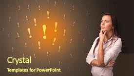  Presentation with person help sign poverty - Beautiful slide deck featuring stop worry - young person standing with exclamation backdrop and a tawny brown colored foreground