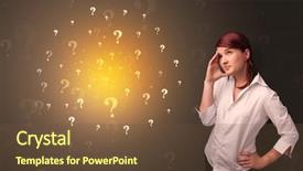  Presentation with concept - PPT layouts consisting of stop search - young person standing with exclamation background and a tawny brown colored foreground