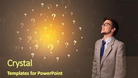  Presentation with person help sign poverty - Colorful slide deck enhanced with young person standing with exclamation backdrop and a tawny brown colored foreground