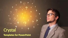  Presentation with young - Slide deck featuring young person standing with exclamation background and a tawny brown colored foreground