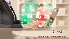  Presentation with social media network - Slides featuring young-person-surfing-on-social background and a lemonade colored foreground