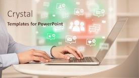  Presentation with social media network - Presentation theme with young-person-surfing-on-social background and a lemonade colored foreground