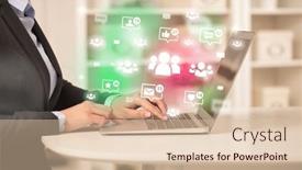  Presentation with social media network - Slides consisting of young-person-surfing-on-social background and a lemonade colored foreground