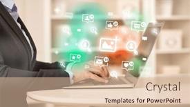  Presentation with social media network - Slides consisting of young-person-surfing-on-social background and a lemonade colored foreground