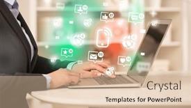  Presentation with social media network - Presentation featuring young-person-surfing-on-social background and a lemonade colored foreground