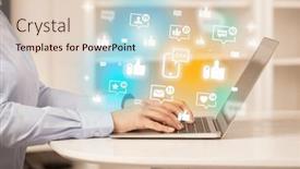  Presentation with social media network - Presentation theme enhanced with young-person-surfing-on-social background and a lemonade colored foreground