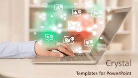  Presentation with social media network - Slides consisting of young-person-surfing-on-social background and a lemonade colored foreground