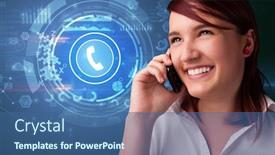  Presentation with phone - Slides having young-person-talking background and a ocean colored foreground