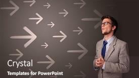  Presentation with direction - Cool new theme with young-person-thinking-with-direction backdrop and a dark gray colored foreground