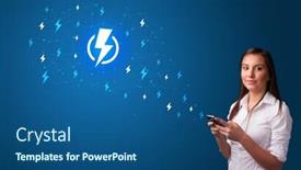  Presentation with power - Slide deck enhanced with young person using phone with power concept background and a ocean colored foreground