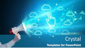  Presentation with related - Beautiful PPT layouts featuring young-person-with-megaphone backdrop and a teal colored foreground